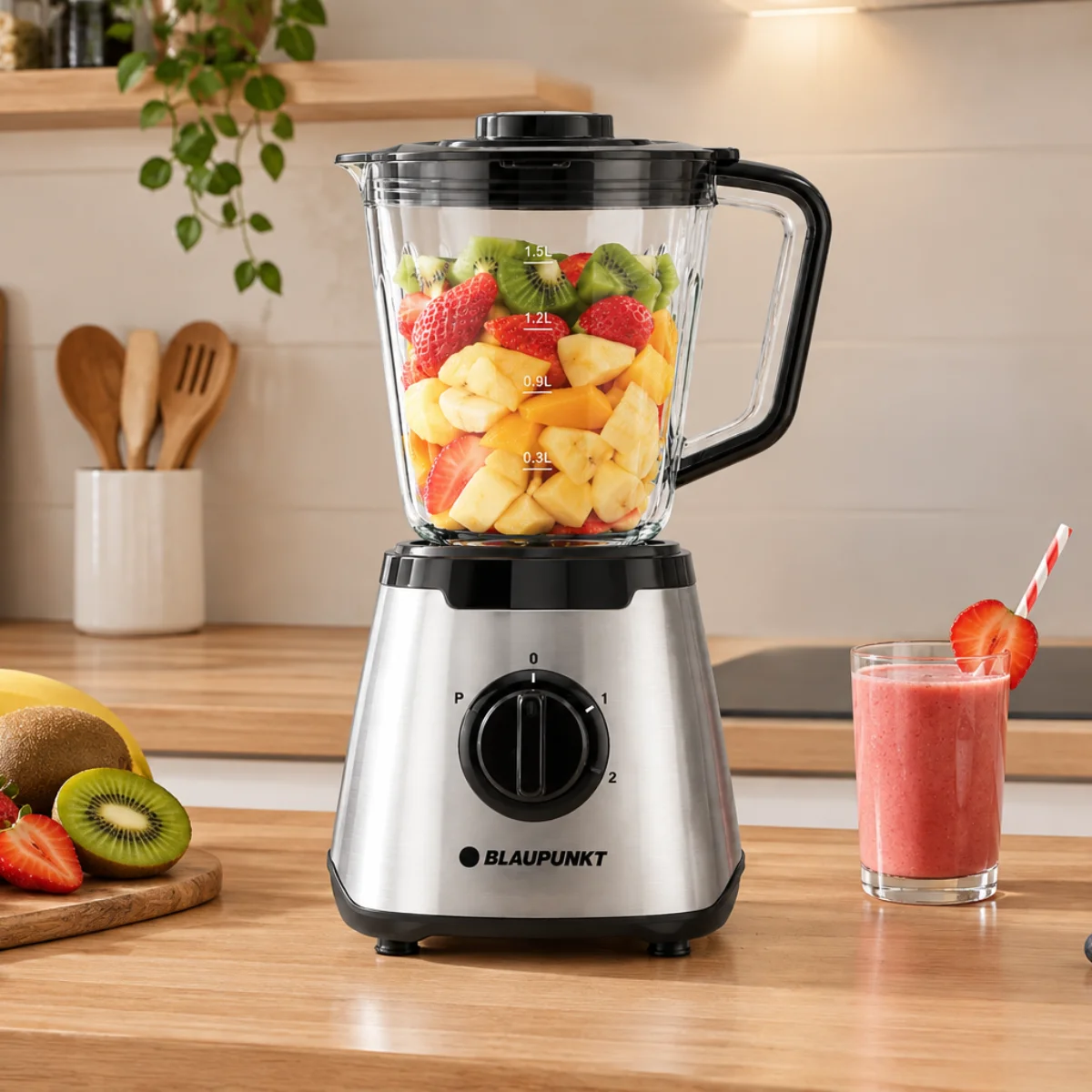6 Blender Électrique 2 en 1 avec Moulin Lexical LBL-1530 – 1.5L 600W – Image 1
