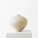 Alabaster Sphere – Handblown Glass Sculptural Art Vase - Image 2