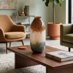Colonne Minérale – Grand Vase Cylindrique Artisanal en Verre Soufflé