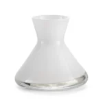 Cône Blanc – Vase Évasé Artisanal en Verre Soufflé – Image 2