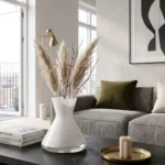 Cône Blanc – Vase Évasé Artisanal en Verre Soufflé