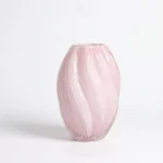 Rose Ovale Torsadé – Vase Ovale Artisanal en Verre Soufflé à Motif Torsadé – Image 2