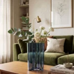 Handblown Organic Wave Patterned Glass Vase