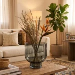 Vase sur Pied Artisanal en Verre Soufflé