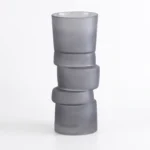 Tall Handblown Frosted Sculptural Glass Vase - Image 2