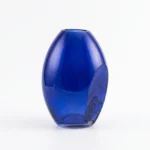 Vase Ovale Artisanal en Verre Soufflé Strié – Image 2